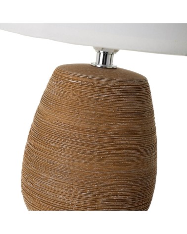 Lámpara de mesa con tulipa de cerámica marrón de Ø 17x27 cm