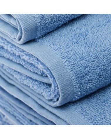 Juego de 6 toallas de tocador azules de algodón natural de 30x50 cm