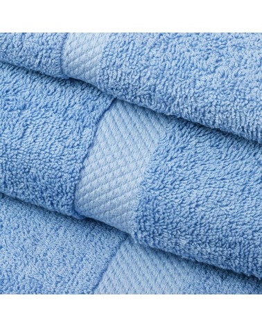Juego de 6 toallas de tocador azules de algodón natural de 30x50 cm