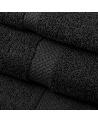 Juego de 6 toallas de tocador negras de algodón natural de 30x50 cm
