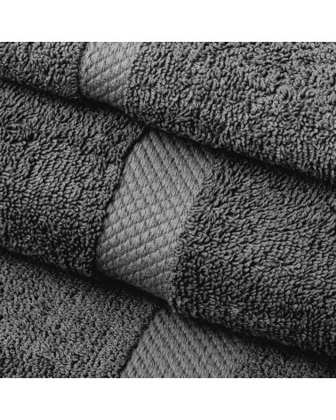 Juego de 6 toallas de tocador gris oscuro de algodón natural de 30x50 cm