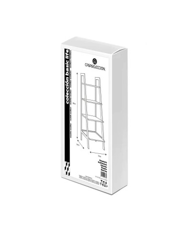Estantería escalera de bambú blanca de 34x35x98 cm