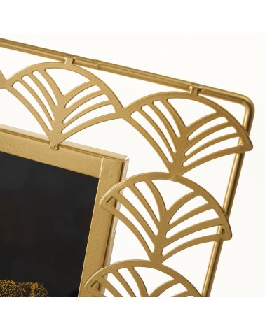 Portafotos tallado dorado de metal para foto de 10x15 cm