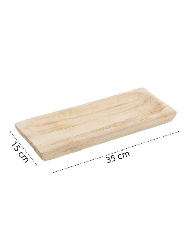 Centro de mesa de madera paulonia de acabado tostado de 35x15x3,5 cm