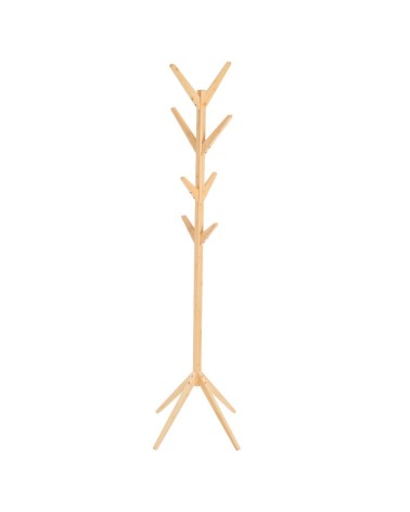 Perchero de 8 brazos de madera de bambú natural nórdico de 170 cm