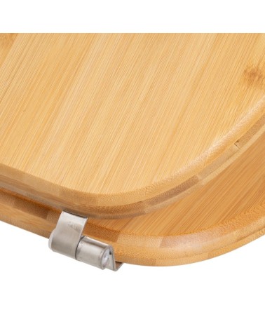 Tapa para WC universal original de madera bambú natural con bisagras de acero inoxidable