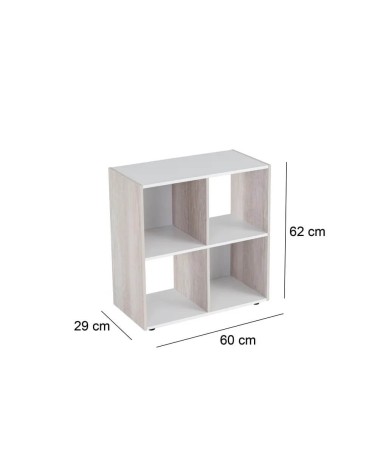 Estantería cubo de madera MDF blanca de 60x29x62 cm