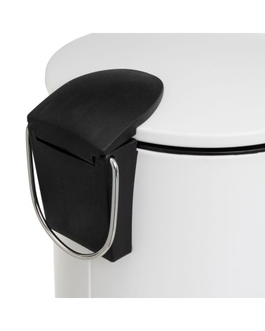 Papelera de baño blanca mate metal de 3 Litros con pedal y asa, cubo extraíble para cuarto de baño, cocina o escritorio
