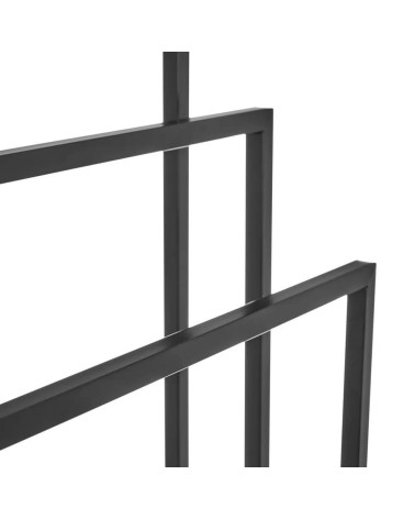 Toallero pie múltiple negro de metal de 45x21x84 cm